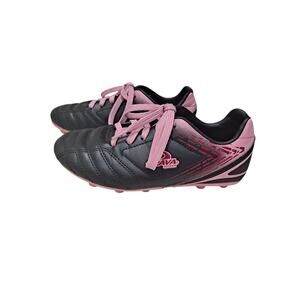 Brava Girls 2.5D  Racer III Soccer Cleats Black Pink Lace Up Rubber Cleat